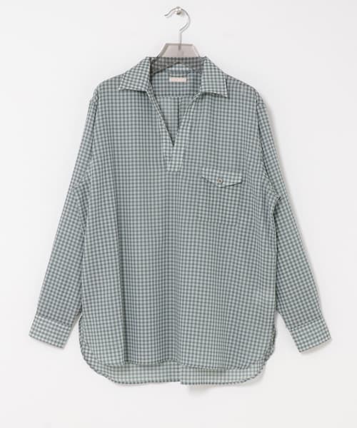 URBAN RESEARCH（アーバンリサーチ）の「ULTERIOR　WOOL CHECK SKIPPER SHIRTS（シャツ/ブラウス・メンズ・BLACK GREY/GREEN GREY・4/5）」の2枚目の写真