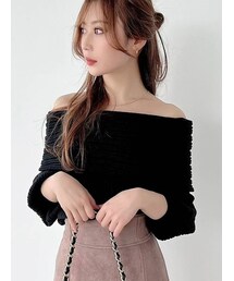 RESEXXY | オフショルルーズニットトップス(ニット/セーター)