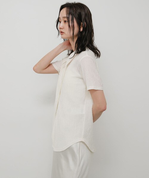 SENSE OF PLACE by URBAN RESEARCH(センスオブプレイスバイアーバンリサーチ)の「ハーフスリーブカットシャツ(シャツ/ブラウス・レディース・IVORY/BROWN/NAVY・One)」の6枚目の写真