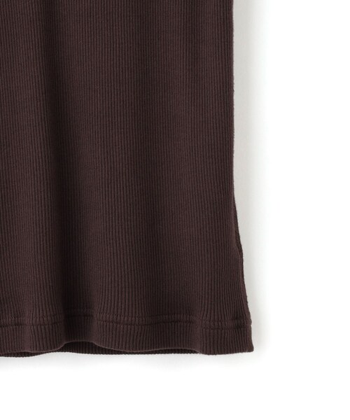 ADAM ET ROPE'(アダムエロペ)の「ハーフスリーブリブTシャツ(Tシャツ/カットソー・レディース・ブラック/ダークブラウン/ベージュ・F)」の16枚目の写真