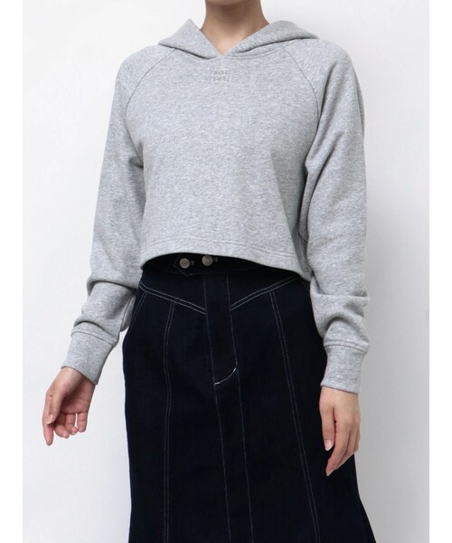 MERCURYDUO(マーキュリーデュオ)の「裏毛ワンポインロゴパーカ(Tシャツ/カットソー・レディース・オフホワイト/ライトグレー/ピンク/イエロー・F)」の2枚目の写真