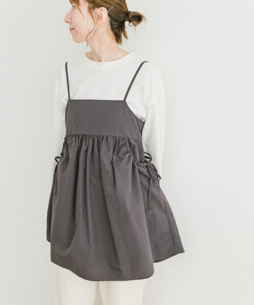 ITEMS URBANRESEARCH(アイテムズ アーバンリサーチ)の「ポケットギャザーキャミ(キャミソール・レディース・BEG/CHA・FREE)」の5枚目の写真