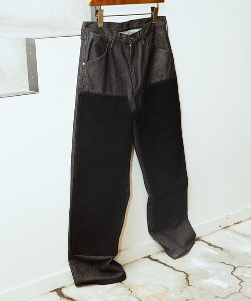 ADAM ET ROPE'（アダムエロペ）の「【Wrangler for WILD LIFE TAILOR】 EX SUEDE DOUBLE KNEE JEAN（デニムパンツ・メンズ・ブラック/ネイビー・28/29/30/31/32/33/34/36）」の12枚目の写真