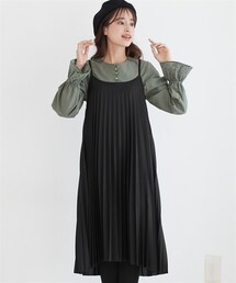 SMILE LAND | 大きいサイズカットソープリーツキャミワンピース(ワンピース)