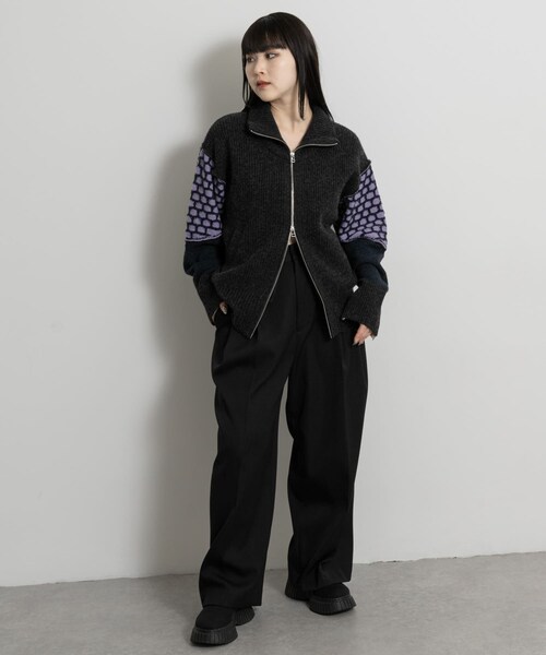 THE GOODLAND MARKET（ザグッドランドマーケット）の「cwtch　MIX PATTERND KNIT（ニット/セーター・レディース・GREY/BROWN・FREE）」の20枚目の写真