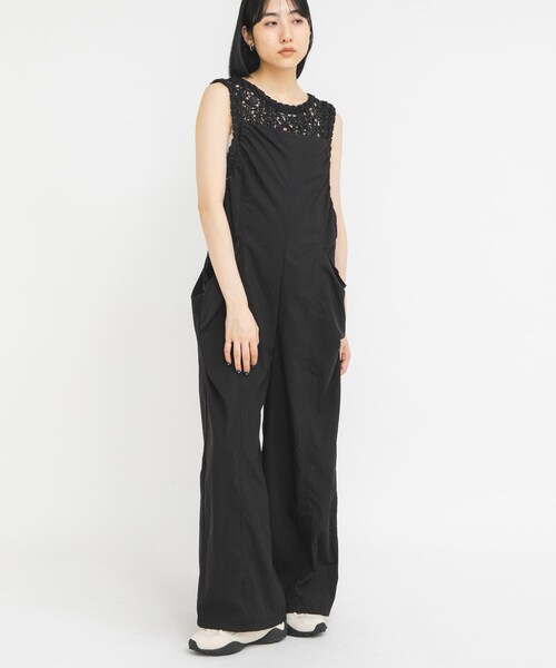 KBF（ケイビーエフ）の「ポケットディティールキャミサロペット（つなぎ/オールインワン・レディース・BLACK/BROWN/BEIGE・One）」の8枚目の写真