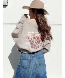 GYDA | カラーグラフィックニット TOPS(ニット/セーター)