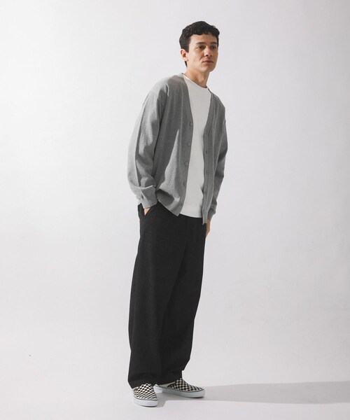 URBAN RESEARCH Sonny Label（アーバンリサーチサニーレーベル）の「強撚コットンニットカーディガン（カーディガン/ボレロ・メンズ・グレー/チャコール/レッド・M/L）」の18枚目の写真