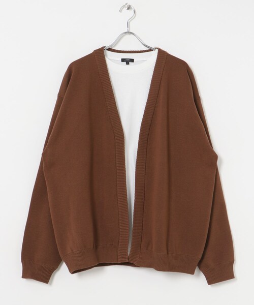 ITEMS URBANRESEARCH（アイテムズ アーバンリサーチ）の「Mウォッシャブルミラノリブカーディガンインナーセット（ニット/セーター・メンズ・BLK/BRN/KHK/BEG・M/L）」の2枚目の写真