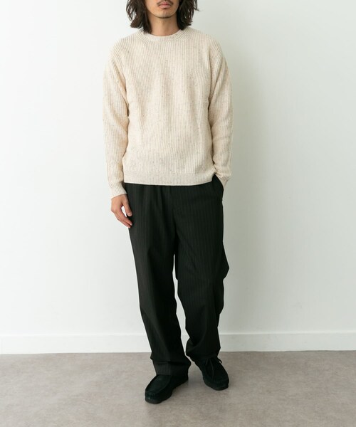 URBAN RESEARCH Sonny Label（アーバンリサーチサニーレーベル）の「ウォッシャブルウール混クルーネックニット（ニット/セーター・メンズ・アイボリー/グリーン/ダークブラウン/グレー/ブラック・M/L/XL）」の11枚目の写真