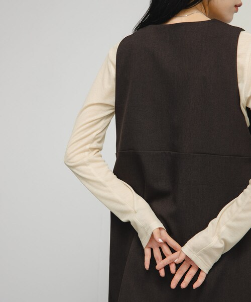 KBF（ケイビーエフ）の「シアーリブデザインカットソー（Tシャツ/カットソー・レディース・L.BEIGE/PINK/CHARCOAL・one）」の19枚目の写真