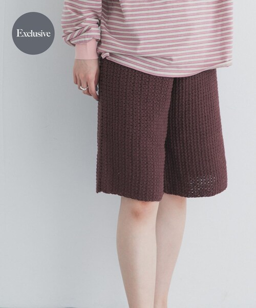 URBAN RESEARCH DOORS(アーバンリサーチドアーズ)の「『別注』AFLOAH×DOORS KNIT SHORT PANTS(その他パンツ・レディース・BLACK/BROWN・One)」の2枚目の写真