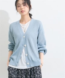 nissen | 涼しく快適！ウォッシャブル和紙ライクニットVネックゆるシルエットロング丈カーデガン＜大きいサイズ有＞(カーディガン/ボレロ)