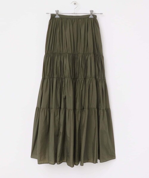 URBAN RESEARCH ROSSO（アーバンリサーチロッソ）の「F by ROSSO　ナイロンティアードロングスカート（スカート・レディース・KHAKI/BLACK・36/38）」の13枚目の写真