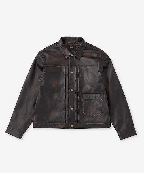 Saturdays NYC(サタデーズ ニューヨークシティ )の「Emil Type-1 Nappa Leather Jacket(ブルゾン・レディース・ダークブラウン・L/M/S/XL)」の1枚目の写真
