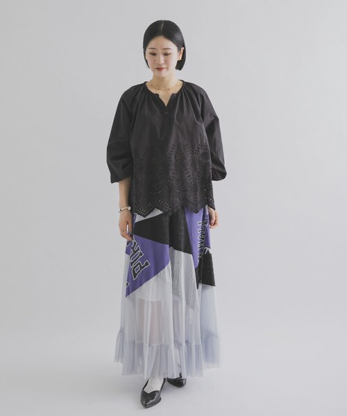 THE GOODLAND MARKET（ザグッドランドマーケット）の「FANAKA　チュニックブラウス（シャツ/ブラウス・レディース・WHITE/BLACK/BLUE・Free）」の15枚目の写真