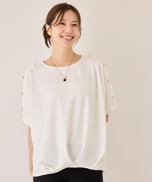 Jayro（ジャイロ）の「金釦裾タックプルオーバー（Tシャツ/カットソー・レディース・ブラック/ホワイト/グリーン/ブルー・M）」の13枚目の写真