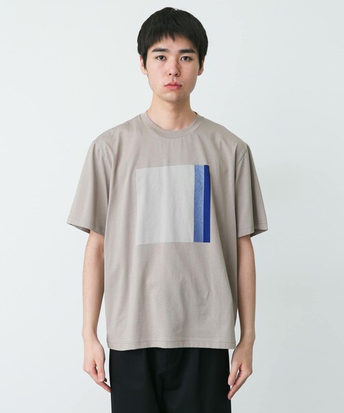 URBAN RESEARCH DOORS(アーバンリサーチドアーズ)の「STILL BY HAND 強撚コットン天竺グラデーションプリントTシャツ(Tシャツ/カットソー・メンズ・WHITE/GREIGE/L/BEIGE・46/48)」の9枚目の写真