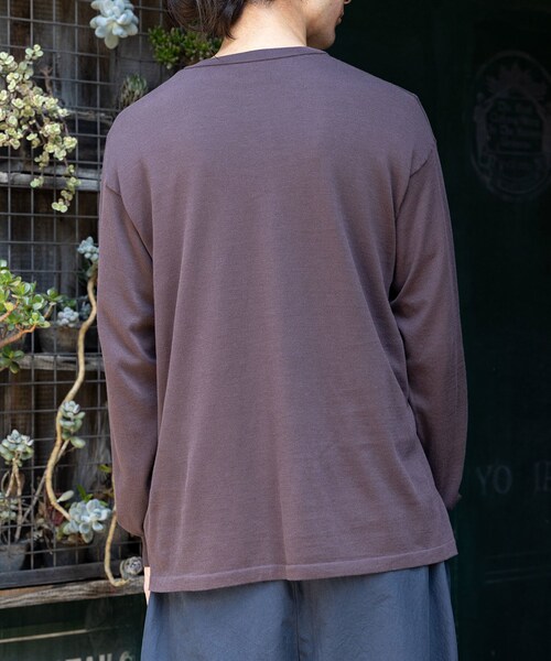 ADAM ET ROPE'（アダムエロペ）の「【Eddie Bauer】Knit Henly Neck Shirts（ニット/セーター・メンズ・ダークブラウン/グリーン・L/M）」の13枚目の写真