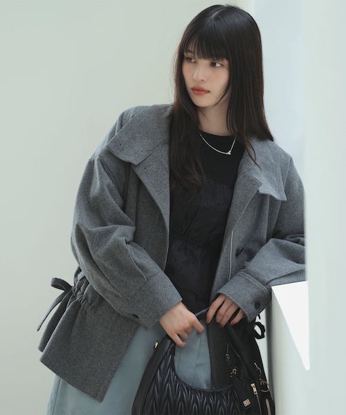 VIS（ビス）の「ドロストペプラムブルゾン（ブルゾン・レディース・グレー/ブラウン系・F）」の16枚目の写真