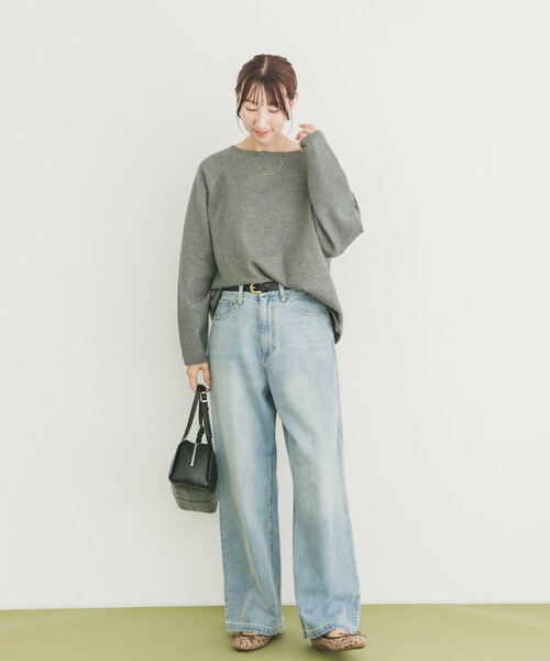 ITEMS URBANRESEARCH（アイテムズ アーバンリサーチ）の「『洗濯可』クルーネックラグランニット（ニット/セーター・レディース・GRY/L.PNK/NVY/BEG/RED・Free）」の11枚目の写真