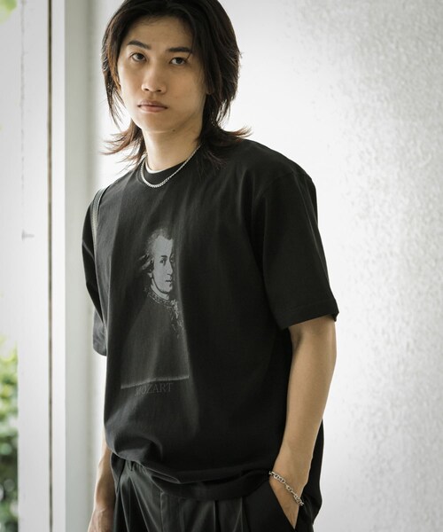 SENSE OF PLACE by URBAN RESEARCH(センスオブプレイスバイアーバンリサーチ)の「ヴィンテージライクTシャツ(モーツァルト)(Tシャツ/カットソー・メンズ・PINK/BLACK・M/L)」の7枚目の写真