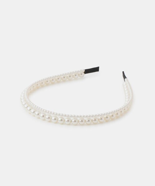 ROPE' PICNIC(ロペピクニック)の「【KIDS/キッズ】ダブルパールカチューシャ(カチューシャ・キッズ・ホワイト・F)」の4枚目の写真
