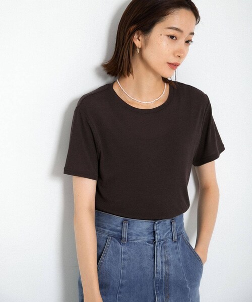 KBF(ケイビーエフ)の「コンパクトベーシックTシャツ(Tシャツ/カットソー・レディース・BLUE/IVORY/ORANGE/D.BROWN・one)」の18枚目の写真