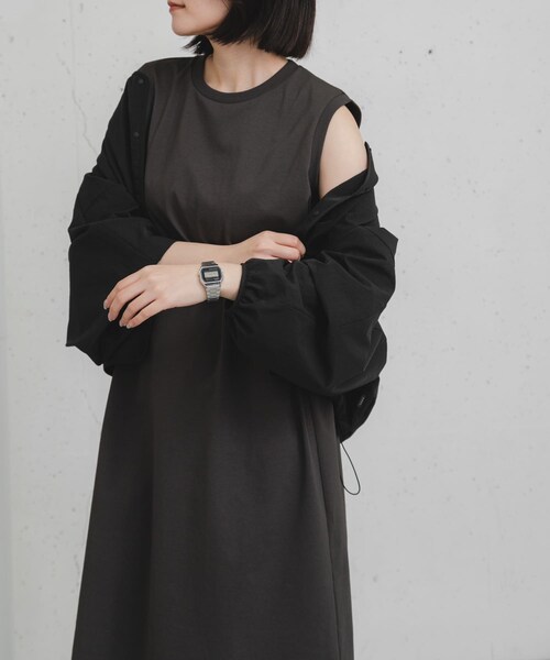 EKAL（エカル）の「『吸水速乾/UVカット』DRY OUT SLEEVLESS ONE-PIECE（ワンピース・レディース・ネイビー/アイボリー/サルチャ/チャコール・FREE）」の20枚目の写真