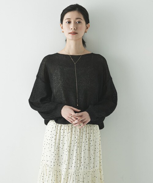 URBAN RESEARCH(アーバンリサーチ)の「ペーパーヤーンボートネックニット(ニット/セーター・レディース・WHITE/SAX/CHARCOAL・Free)」の17枚目の写真