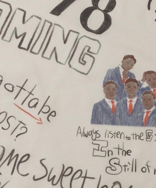 ADAM ET ROPE'（アダムエロペ）の「【KYOU/キョウ】ESSENTIAL.02 Graphic Printed Scarf（ストール/ショール・メンズ・ホワイト系・F）」の4枚目の写真