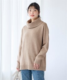 nissen | 大きいサイズ 静電気が起きにくい洗濯機で洗えるゆるオフタートルニットプルオーバー(ニット/セーター)