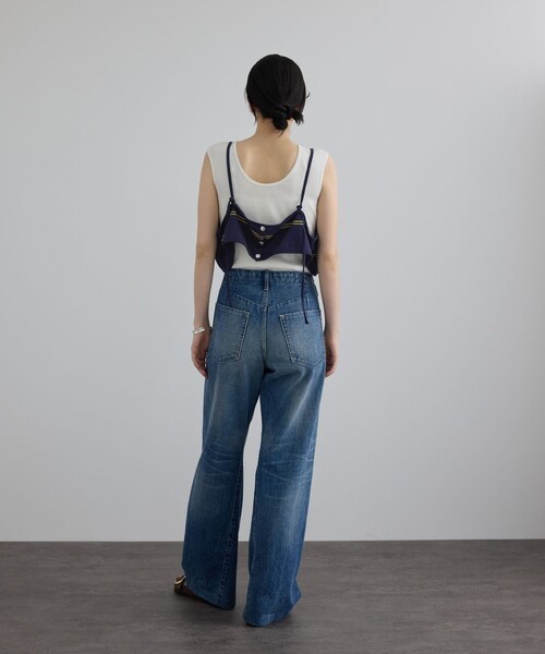 ADAM ET ROPE'(アダムエロペ)の「【crinkle crinkle crinkle】griguri border big bra(キャミソール・レディース・ネイビー系・F)」の7枚目の写真