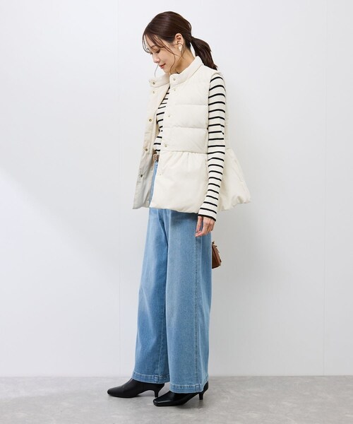 ROPE' PICNIC（ロペピクニック）の「【GREEN DOWN/グリーンダウン】ペプラムダウンベスト（ダウンベスト・レディース・ブラック/オフホワイト・F）」の17枚目の写真