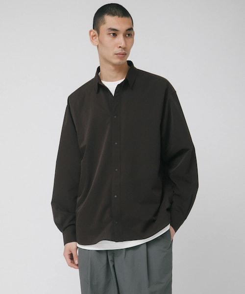 EKAL(エカル)の「『吸水速乾/通気性/軽量』DOT AIR LONG-SLEEVE SHIRTS(シャツ/ブラウス・メンズ・ネイビー/ブラウン/ブラック・M/L)」の2枚目の写真