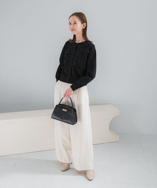 URBAN RESEARCH ROSSO（アーバンリサーチロッソ）の「フラワーモチーフカーディガン（カーディガン/ボレロ・レディース・OFF WHITE/BLACK・Free）」の10枚目の写真