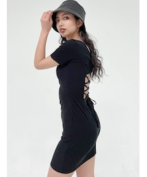 GYDA | BACKクロスレースアップタイトワンピース(ワンピース)