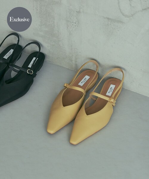 URBAN RESEARCH（アーバンリサーチ）の「『別注』 MILLIWM×URBANR　Vカットスリングバッグパンプス（パンプス・レディース・ブラック/イエローベージュ・36/36.5/37/37.5）」の21枚目の写真