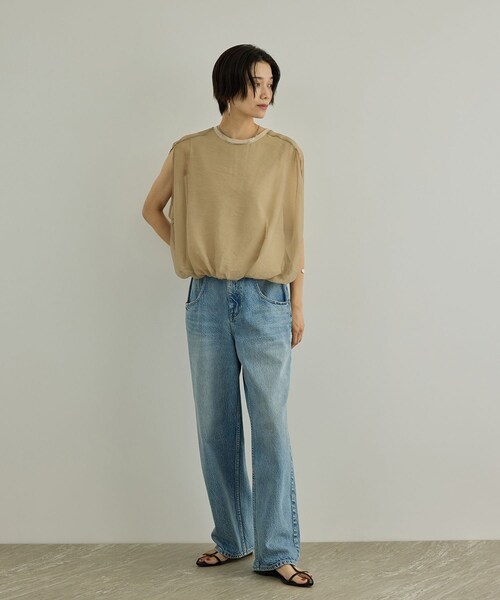 ADAM ET ROPE'(アダムエロペ)の「【WEB限定】シアーオーガンジーバルーンプルオーバー(その他トップス・レディース・ライトグレー/ベージュ系・F)」の19枚目の写真