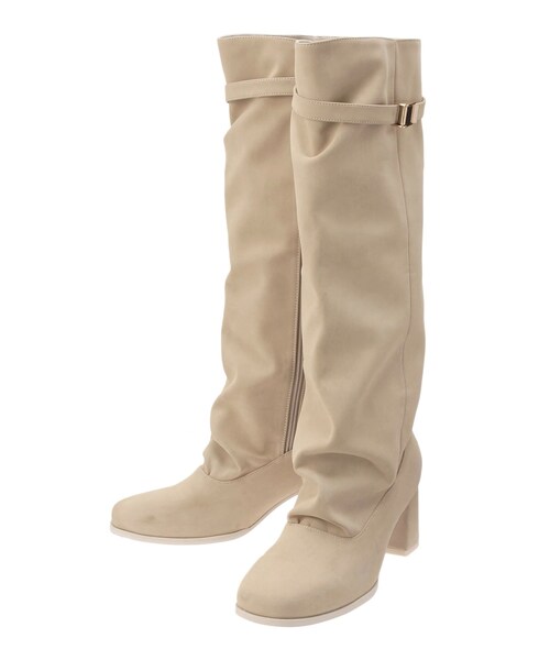dazzlin（ダズリン）の「ベルトラウンドロングブーツ（ブーツ・レディース・アイボリー/ブラック/ブラウン・M/L）」の12枚目の写真