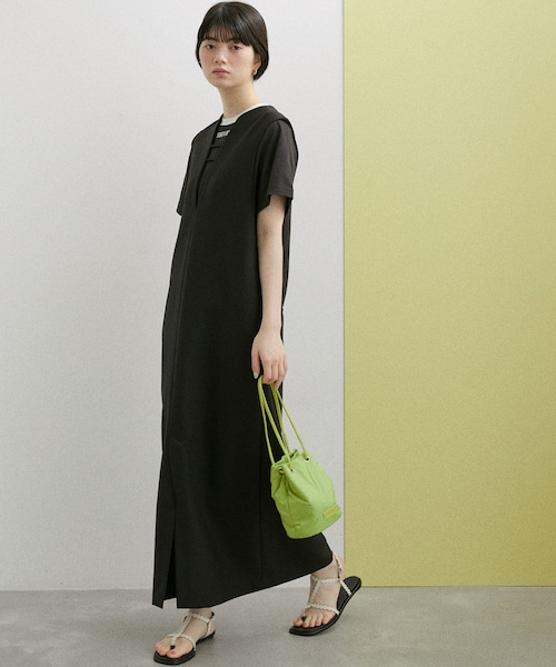 〈追加〉【WEB限定】2WAYキーネックジャンパースカート