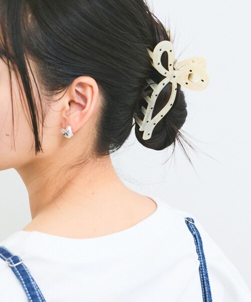VIS（ビス）の「ドットリボンバンス（バレッタ/ヘアクリップ・レディース・ブラック/ホワイト・F）」の10枚目の写真