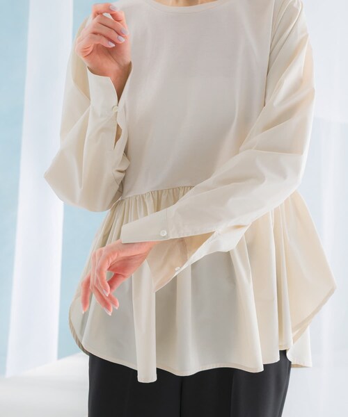 URBAN RESEARCH ROSSO（アーバンリサーチロッソ）の「ペプラムドッキングプルオーバー（Tシャツ/カットソー・レディース・IVORY/BLACK・FREE）」の16枚目の写真