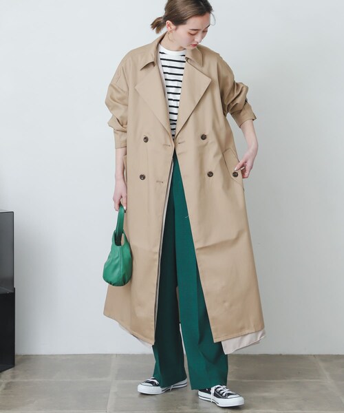 SENSE OF PLACE by URBAN RESEARCH（センスオブプレイスバイアーバンリサーチ）の「2WAYトレンチコート（ステンカラーコート・レディース・BEIGE/GREIGE・FREE）」の3枚目の写真
