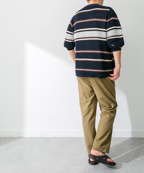 URBAN RESEARCH Sonny Label（アーバンリサーチサニーレーベル）の「マルチボーダーニットカーディガン（カーディガン/ボレロ・メンズ・ネイビー/オフ/イエロー・M/L）」の8枚目の写真