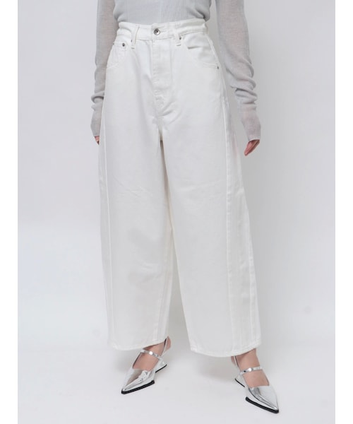 MERCURYDUO（マーキュリーデュオ）の「【OUNNOUN】バレルレッグデニム（その他・レディース・オフホワイト/グレー/ブルー・S/M）」の2枚目の写真