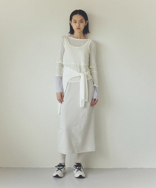 NERGY（ナージー）の「【SET】カシミアシルクレイヤードトップス（アンサンブル・レディース・ブラック/オフホワイト/ラベンダー/オレンジ・F）」の14枚目の写真