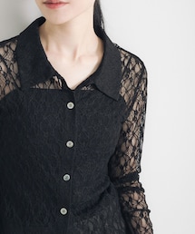 URBAN RESEARCH | ストレッチレースシャツカラーブラウス(シャツ/ブラウス)