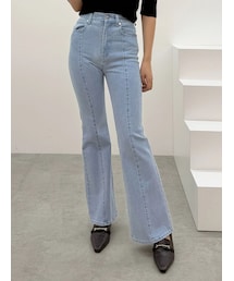 MERCURYDUO | ウェーブタイプフレアデニムパンツ(その他パンツ)