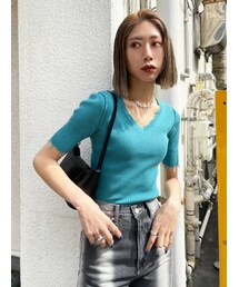 EMODA | クラッシュショートリブニット(ニット/セーター)